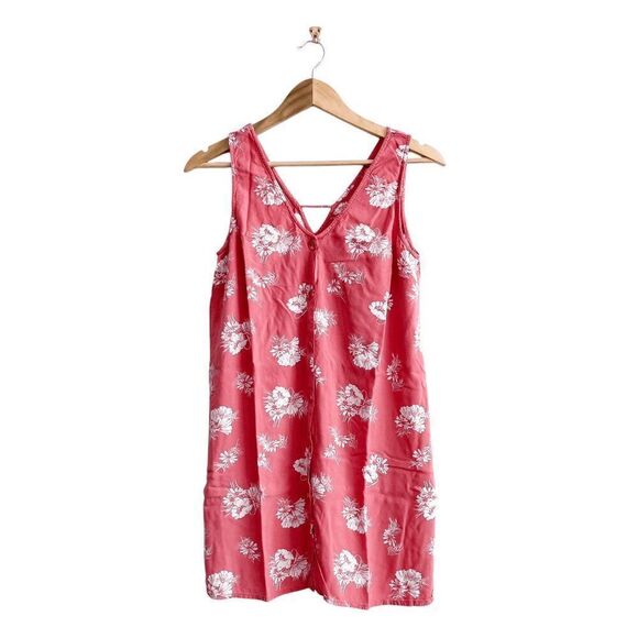 Volcom Womens Forget Yoself Mini Tank Dress Floral Print Coral Size Medium - Picture 1 of 6